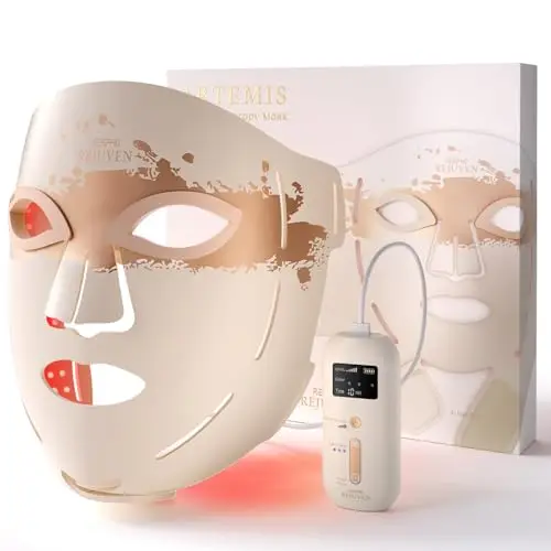 Masque facial doux à LED RENPHO, masque en silicone, 324 LED pour une couverture complète du visage & 3 modes lumineux, Cadeau Fete des Meres, rechargeable pour les voyages, 2026