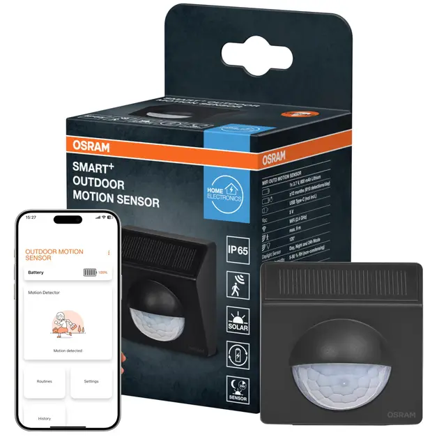OSRAM SMART+ WIFI détecteur de mouvement extérieur anthracite, protection IP65, pour applications domotiques en extérieur
