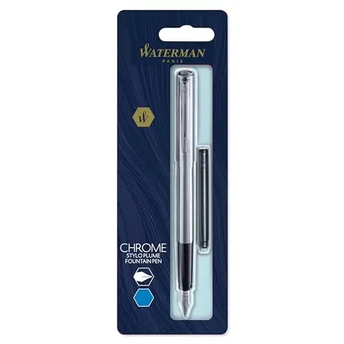 Waterman Allure stylo plume - Chromé - Plume fine - Plume fine - emballé Sous Blister
