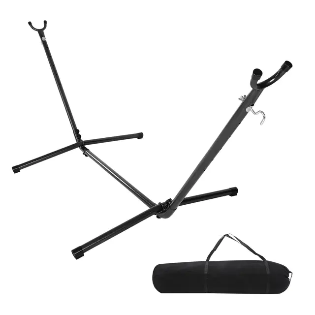 Support hamac Exterieur, Construction Robuste, Hauteur réglable (Il y a 6 Vitesses) 2,80L x 1,09B x 1,04H m Noir