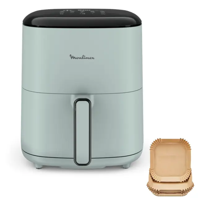 Moulinex Easy Fry POP EUCALYPTUS 5L, air fryer, Jusqu'à 6 personnes, 10 Programmes intuitifs, Ecran tactile digital, Gain de temps et d'énergie, EZ2454F0