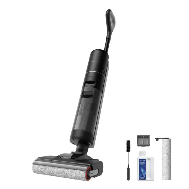 dreame H12 Pro Ultra Aspirateur Laveur sans Fil,Lavage de la Brosse à 60°C, Séchage 30 Min, Nettoyage Auto Double Rotation avec Racleur Résistant, Aspiration 16 000 Pa, Brosse 2 Bords