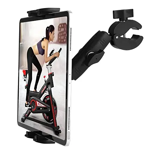 Support de Tablette pour Tapis de Course Support de Guidon vélo Stationnaire elliptique Poussette Peloton pour appareils 4 à 13 Pouces, iPad Pro 12.9, Air, Mini, Galaxy Tabs, iPhone