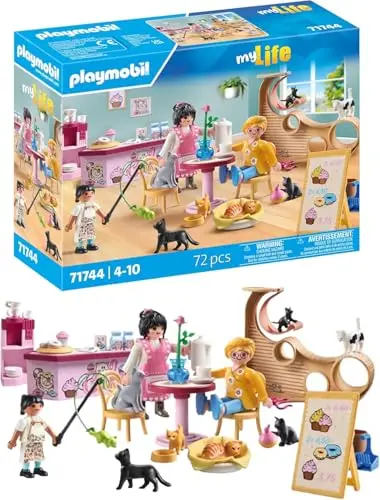 Playmobil | My Life | Café des Chats | Jouet pour Enfants | Set de Figurines d'animaux | Jouet pour Enfants à partir de 4 Ans | 71744