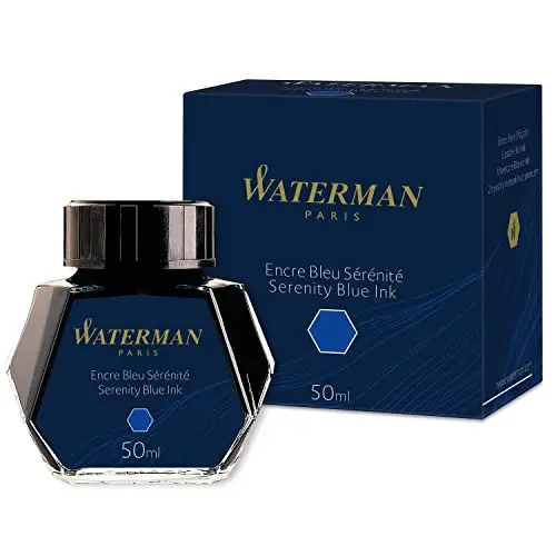 Waterman encre pour stylo plume | flacon d'encre Bleu Sérénité | bouteille de 50 ml