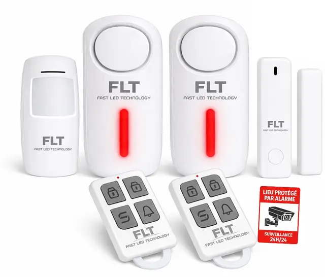 KIT Expert - Alarme sans Fil puissante prêt à Poser - 2 sirène déportée 120db - idéal Appartement Garage Box Cave sous Sol
