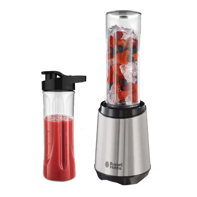 Russell Hobbs Blender [Nomade et Pratique] Mix & Go (300W, Lame en Acier inox, Démarrage automatique, 2 gourdes de 600 ml compatibles au lave vaisselle, Sans BPA, Smoothie & autres) Mixeur 23470-56