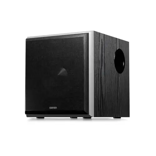 Edifier T5 Caisson DE Basse Actif – Haut-Parleur de 8 Pouces, 70W – Filtre Passe-Bas – Fréquence réglable jusqu'à 38 Hz – Boîtier MDF pour Une résonance réduite – Connexions RCA – Design Intemporel