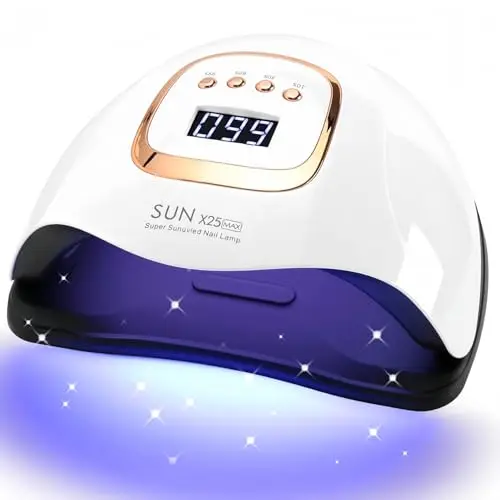 Lampe UV LED Ongles 380W 81 LEDs, Séchoir Professionnel avec Capteur Automatique et 4 Minuteries, Idéale pour Ongles des Mains et Pieds