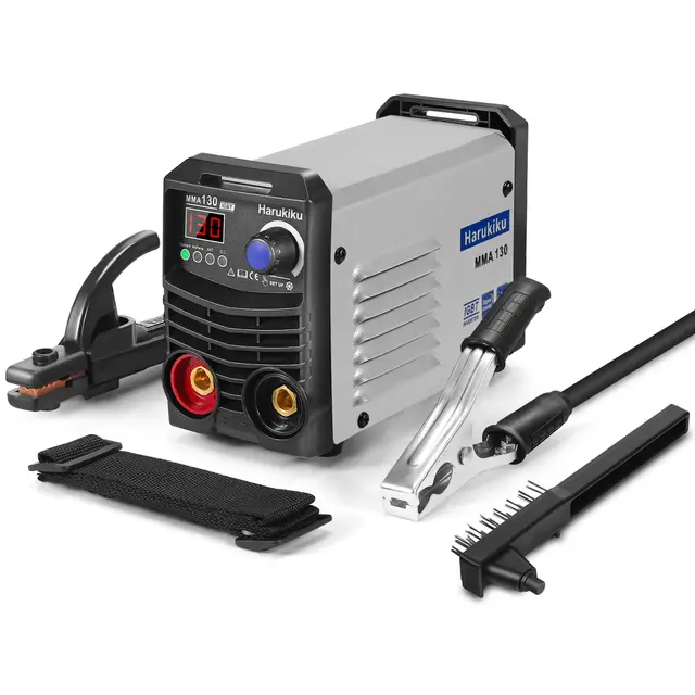 Poste à souder à l’arc MMA130 Numérique - Mini Poste a Souder Inverter,Compact et Léger avec Fonction Anti-Stick, Câbles de 3+2 m, 21,5 x 14 x 8,5 cm, pour Bricoleurs et DIY