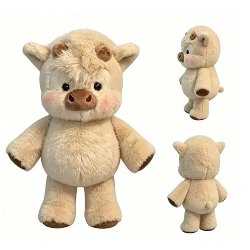 Peluche Vache Des Highlands - Adorable Peluche Vache Qui Court Pour Soulager Le Stress, 45 Cm Peluches Veau Pour Garçons Et Filles, Peluches Sanglier Coussins Décoratifs Pour La Chambre D'enfant