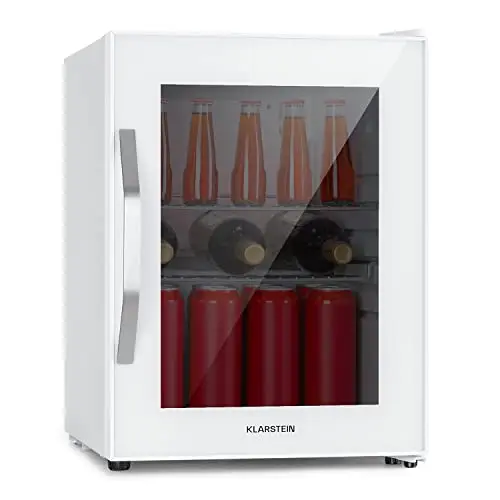 KLARSTEIN Mini Frigo de Chambre et Bureau pour Boisson, Petit Frigo Silencieux, Refrigerateur Mini Bar 33L, Petit Réfrigérateur Camping, Étagères Réglables pour le Vin, Cannette, Beer Fridge