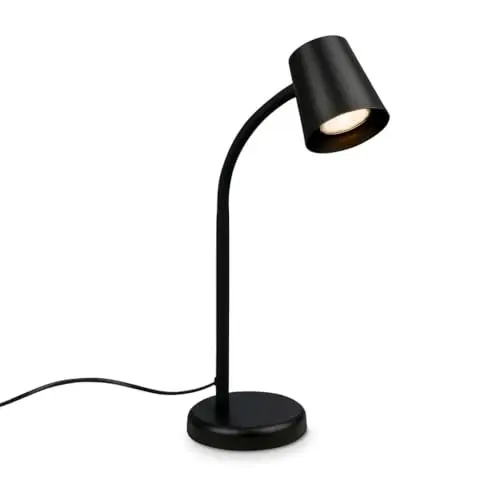 BRILONER - Lampe de chevet, lampe de bureau orientable, lampe de table GU10 pour bureau à domicile avec interrupteur à câble, lecture, noir