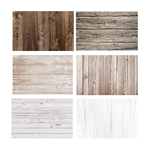 Lot de 3 Toiles de Fond pour Photographie Alimentaire - 56 x 86 cm - Double Face - pour Studio Photo, Bijoux, Table, Blogueur, Accessoires Photo, 6 Motifs