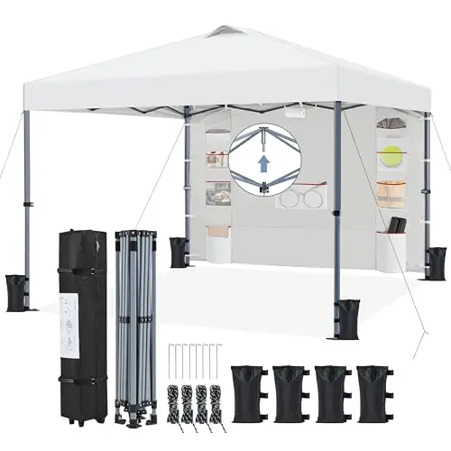 Yaheetech Tonnelle Pliante Pop-up 2,5 x 2,5 m Imperméable avec Paroi Latérale