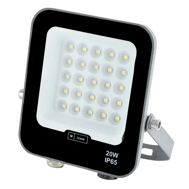 M Ledme - Projecteur Led Napoli Plus 20W, 2400 lumens, IP65 Dimmable, Lumière froide (6000k), éclairage extérieur. Utilisation pour jardin, patios, parking, hôtel, bâtiments etc.