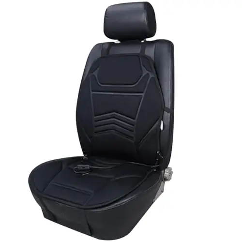 Housse de siège de Voiture chauffante 12 V Coussin siège Voiture Chauffant stéréoscopique 3D avec Crochets Fixes et Fond antidérapant Chauffe- Universel Protection Contre la sur