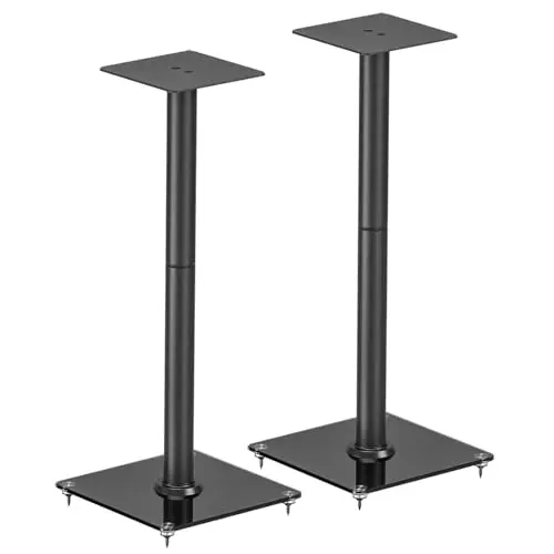 My Wall HS35L - Lot de 2 Supports de Haut-Parleur - Charge maximale : 25 kg - avec Tapis Anti-Vibration, Pied de Haut-Parleur, Pieds interchangeables, Support sûr et Son Pur