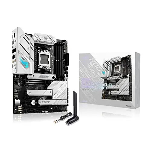 ASUS ROG Strix B650-A Gaming WiFi – Carte mère Gaming AMD Ryzen AM5 ATX (12+2 Phases d'alimentation, DDR5, 3 x M.2, PCIe 4.0, 2.5G LAN, WiFi 6E, USB 3.2 Gen 2x2 Type-C Port, Aura Sync RGB)