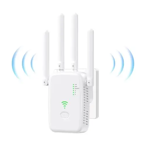 Répéteur WiFi Puissant 300Mbps,Amplificateur de Signal WiFi avec 4 Antennes, Mode AP/Repeater/Routeur,Port Ethernet,pour la Maison et Le Bureau, Installation Facile