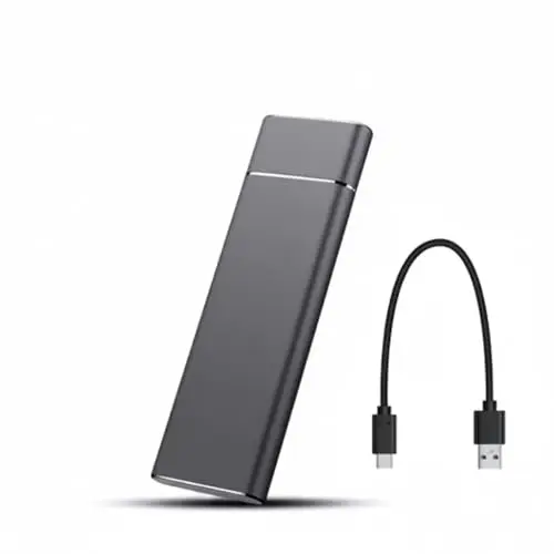 Générique 2TB Portable SSD Type-C USB 3.1 SSD Disque Dur Externe SSD M.2 pour Ordinateur Portable/Bureau/téléphone/Mac Disque mémoire Flash - Noir