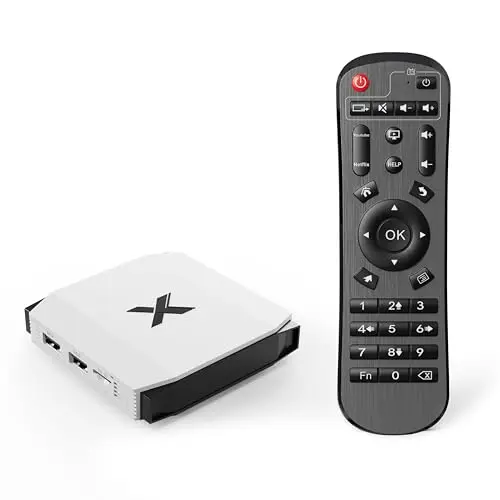 Boîtier TV Android 2026 4Go RAM 32Go ROM pour téléviseur Intelligent 4K Ultra HD Ethernet 100M HDMI USB 2.0 WiFi 6 Double Bande 2,4GHz 5,0GHz Bluetooth Design Compact