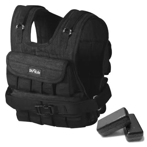 DH FitLife Gilet Lesté Réglable 10 KG/20KG Compact et Stable pour Le Renforcement Musculaire et La Musculation | Weighted Vest | Gilet de Course pour Homme et Femme