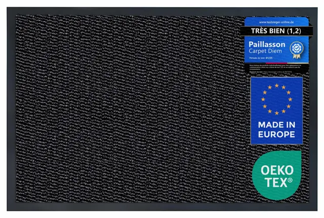 Carpet Diem Rio Paillasson Anthracite-Noir