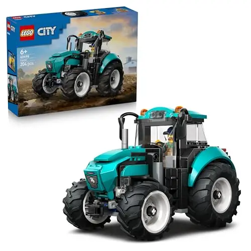LEGO City Le Tracteur - Jouet de Construction - Maquette de Véhicule de Ferme avec Minifigurine de Fermier - Idée de Cadeau d'anniversaire pour Garçon dès 6 Ans & Fans de Mécanique 60498