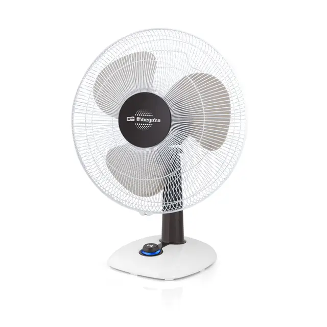 ORbegozo TF 0133 - Ventilateur de table, oscillant, 3 vitesses, hélices de 30 cm de diamètre, poignée, 40 W, témoin lumineux à LED, blanc