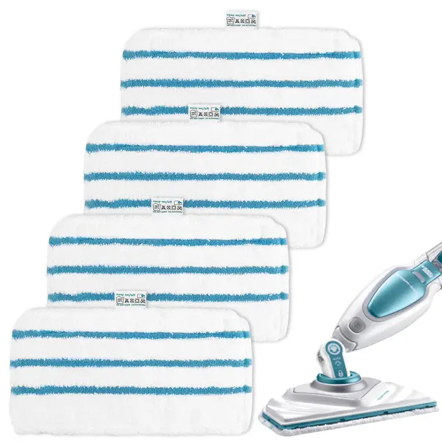 4 Lingettes pour Black et Decker Balais Vapeur FSMP20 Remplacement pour Steam Mop FSM1630 Accessoires pour Black et Decker Nettoyeur Vapeur Alternative à FSM1616 FSMH13E5 FSM1321 FSM1605