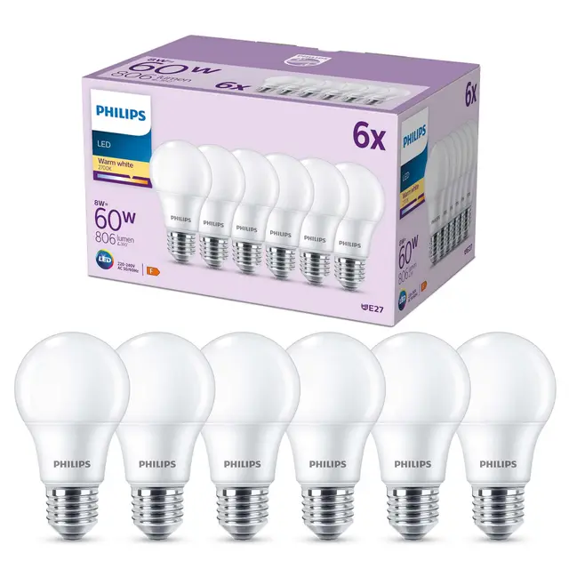 Philips Pack 6 Ampoules LED E27