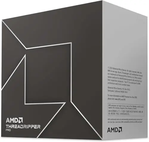 AMD Ryzen Threadripper Pro 7985WX Processeur (64 Coeurs/128 Threads, 350W DTP, Socket SP6, Cache 320Mo, jusqu'à 5.1Ghz Fréquence Boost, Pas de Ventilateur)