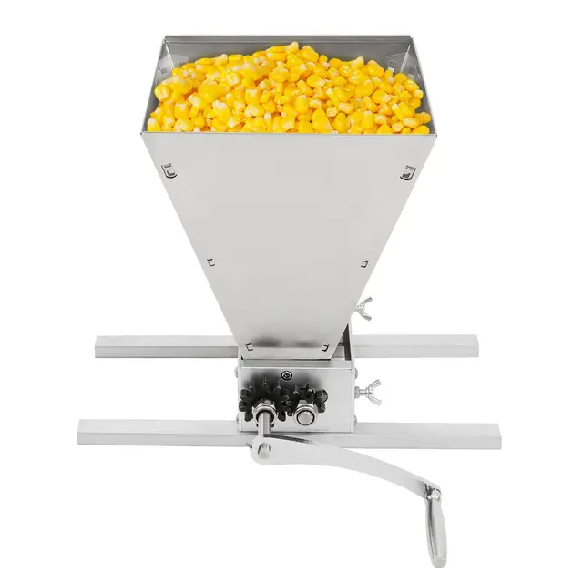 Moulin à malt 4L Moulin à grains manuel moderne en acier inoxydable Moulin ménager pour maïs avec rouleau réglable Brise-céréales avec deux modes de fonctionnement Idéal pour moudre des grains à la