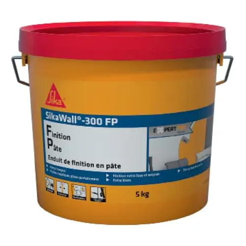 SIKA - Enduit de lissage et de finition en pâte - SikaWall-300 FP blanc - Murs et plafonds intérieurs - Prêt à l’emploi - Finitions lisses - 5 kg