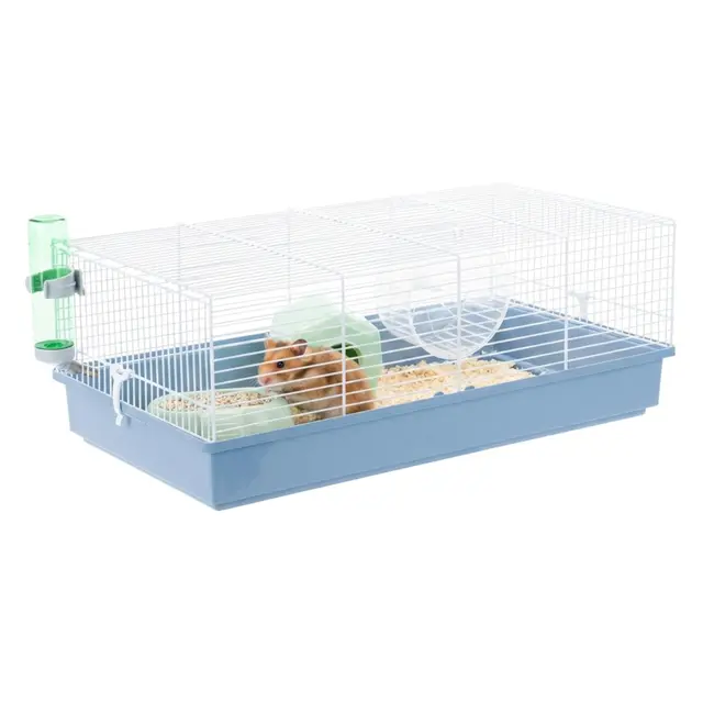 FERPLAST Cage pour Rongeurs CRICETI 11 pour Hamsters, en Métal, Accessoires inclus : Mangeoire, Abreuvoir, Maison, Roue. 57.5x31xh21.5cm