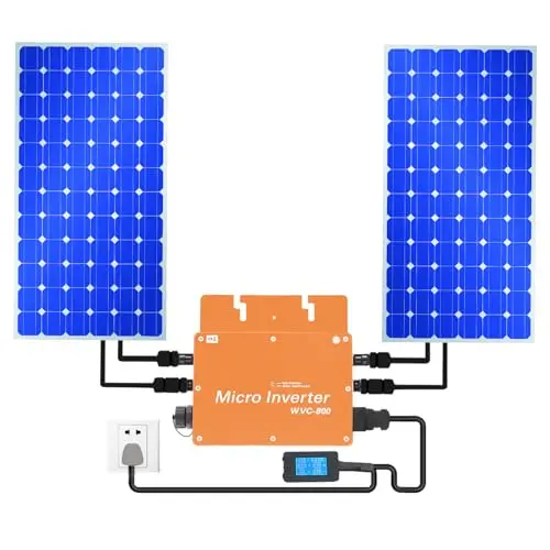 Micro-onduleur 800 W pour centrale électrique de balcon, écran LCD, onduleur solaire 22-50 VDC, sortie 230 V CA pour la maison et le commerce, boîtier en aluminium