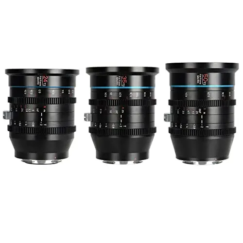 SIRUI Jupiter Macro T2 Vollformat Cine Prime Objektiv Set (24mm, 35mm und 50mm Cinema Objektiv Set), für PL-Mount-Kameras, Kompatibel mit Alexa Mini LF, Alexa Mini, Alexa LF