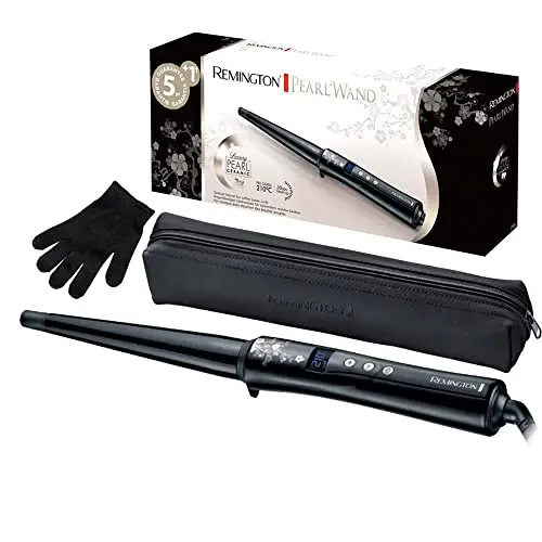 Remington Boucleur à cheveux [Conique 13-25mm: Ondulations naturelles] (Céramique Premium avec éclats de perles, chaleur homogène, Ecran LCD, 130-210°C, gant de protection) Fer à boucler CI951