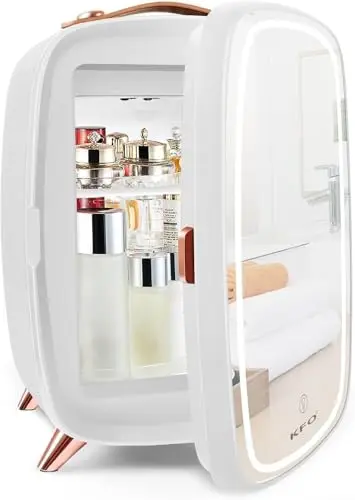 KFO Mini Frigo Cosmétique 6L Portable, Frigo Skincare & Maquillage Ultra-Silencieux 20dB, Température Réglable 6°C, Makeup Fridge Pour Crèmes Visage & Boissons