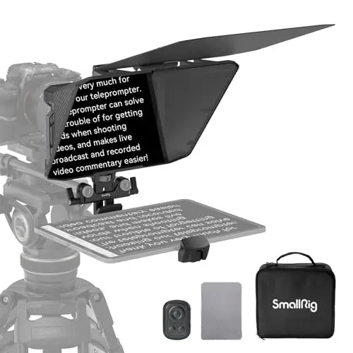 SMALLRIG Téléprompteur pour iPad pour Android Tablette Jusqu'à 11", App Support PDF Picture Word TXT, Doit Work avec Baseplate LWS de 15mm pour Caméscope DSLR sans Miroir, Pas pour Smartphone - 3646