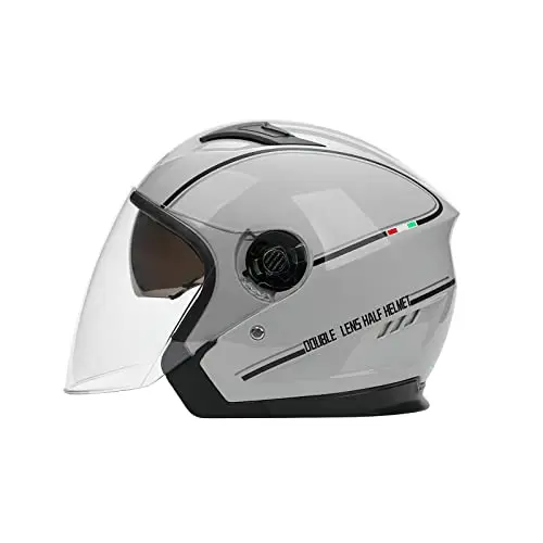 Casque de Moto Adulte avec Anti Scratch Visiere, Casque Moto Demi-Jet Homme, Casque Semi-Ouvert Casque Jet Urbain Casque Moto et Scooter Compact Femme