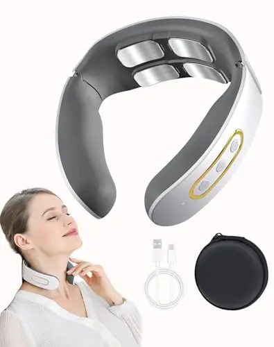 NeuroNeck Pro, Solution 11-en-1 contre les douleurs cervicales, Masseur cervical électrique, Rechargeable, ABS, Silencieux, Soulagement des tensions
