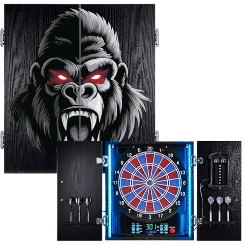 Jeu de Flechette Electronique, Coffret Décoratif pour Cible Flechette Electronique, Couleur Lumineuse Individuelle pour Chaque Joueur, Jeux de Flechettes Adulte Électronique