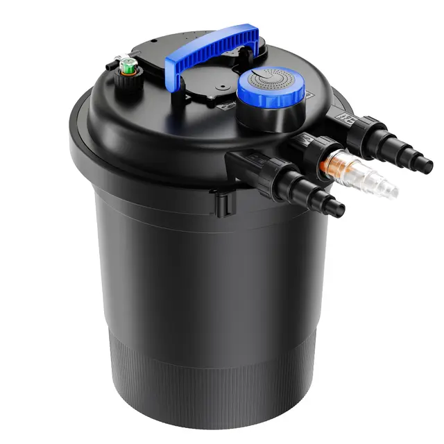 Wiltec CPF-250 Filtre de Bassin à Pression avec stérilisation UV - 420 x 420 x 500 mm - 11 W/étang 10000 l Max. / réservoir 25 l - Nettoyage Facile - Filtration Eau à Grand débit