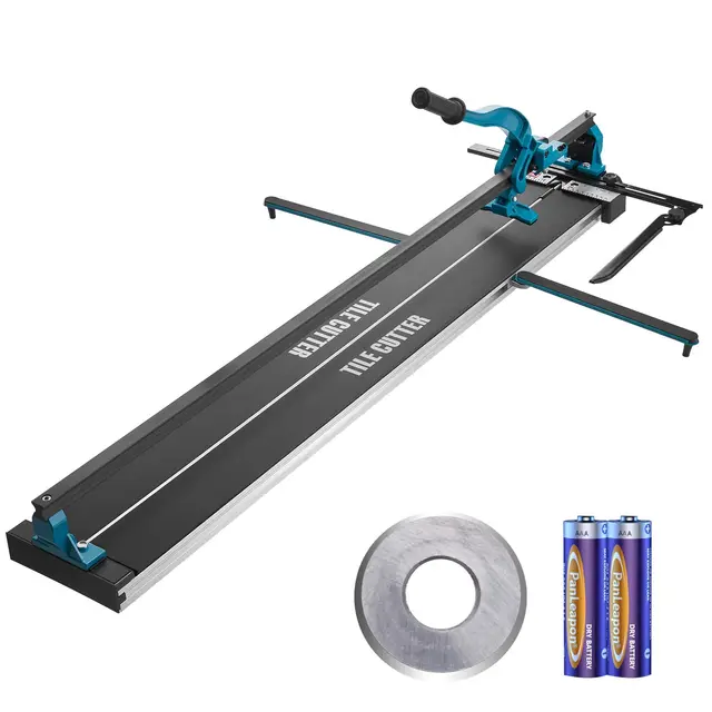 VEVOR Coupe Carreaux 1200 mm Coupe Carrelage Manuel Molette de Coupe en Carbure de Tungstène Positionnement Infrarouge Pieds Antidérapants Un Rail pour Porcelaine Céramique Professionnels Débutants
