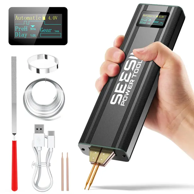 SEESII Soudeuse par Point de Batterie: Soudure par Point Portable avec Batterie Rechargeable, pour Feuilles Nickelées Jusqu'à 0,2mm – pour l'Assemblage et Réparation de Packs Batteries