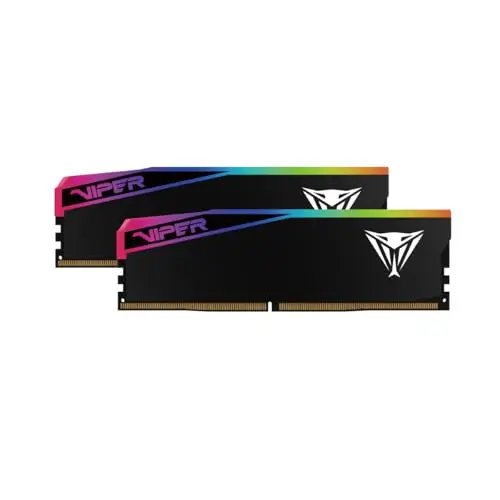 Patriot Viper Elite 5 Ultra Gaming RGB DDR5 RAM 48GB (2X24GB) 6000MT/s CL28 1.4v UDIMM Desktop Gaming Memory Kit Compatible with Intel XMP AMD Expo - VEUR548G6028K