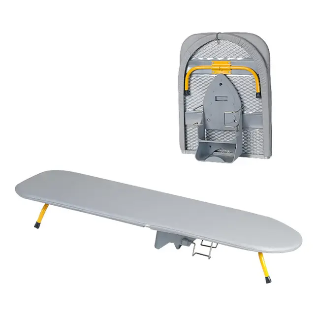 Planche à Repasser Pliable Avec Repose,81 x 30 Cm Tischbügelbrett Bügelbrett Klappbar,Table à Repasser Compacte Avec Revêtement En Coton,Peu Encombrante,Avec Support Pour Fer à Repasser (GRIS ARGENTÉ)