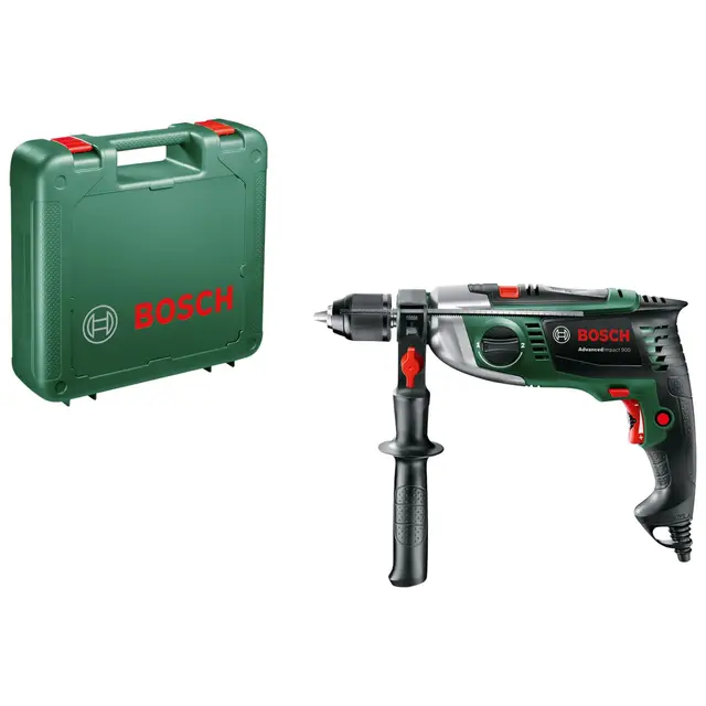 Bosch Perceuse à percussion filaire AdvancedImpact 900 (900 W, diamètre de perçage dans l'acier/le bois/la maçonnerie : 13/40/18 mm, dans un coffret)